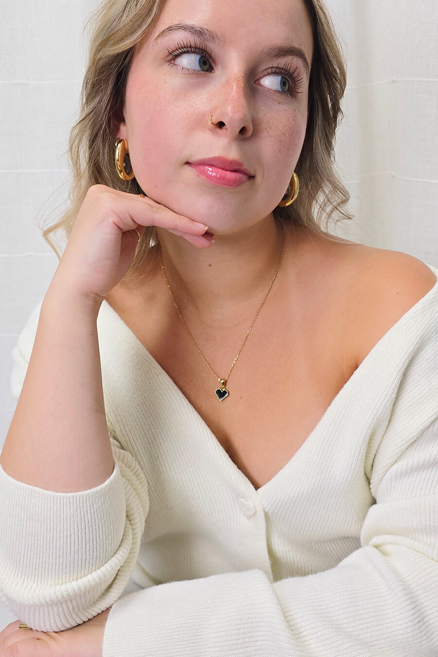 Chaîne pendentif cœur en acier inoxydable - C4613 - 