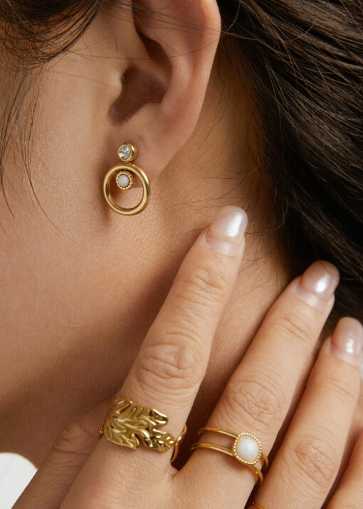 Boucles d'oreilles en acier inoxydable - L07-126 - Boucles d'oreilles