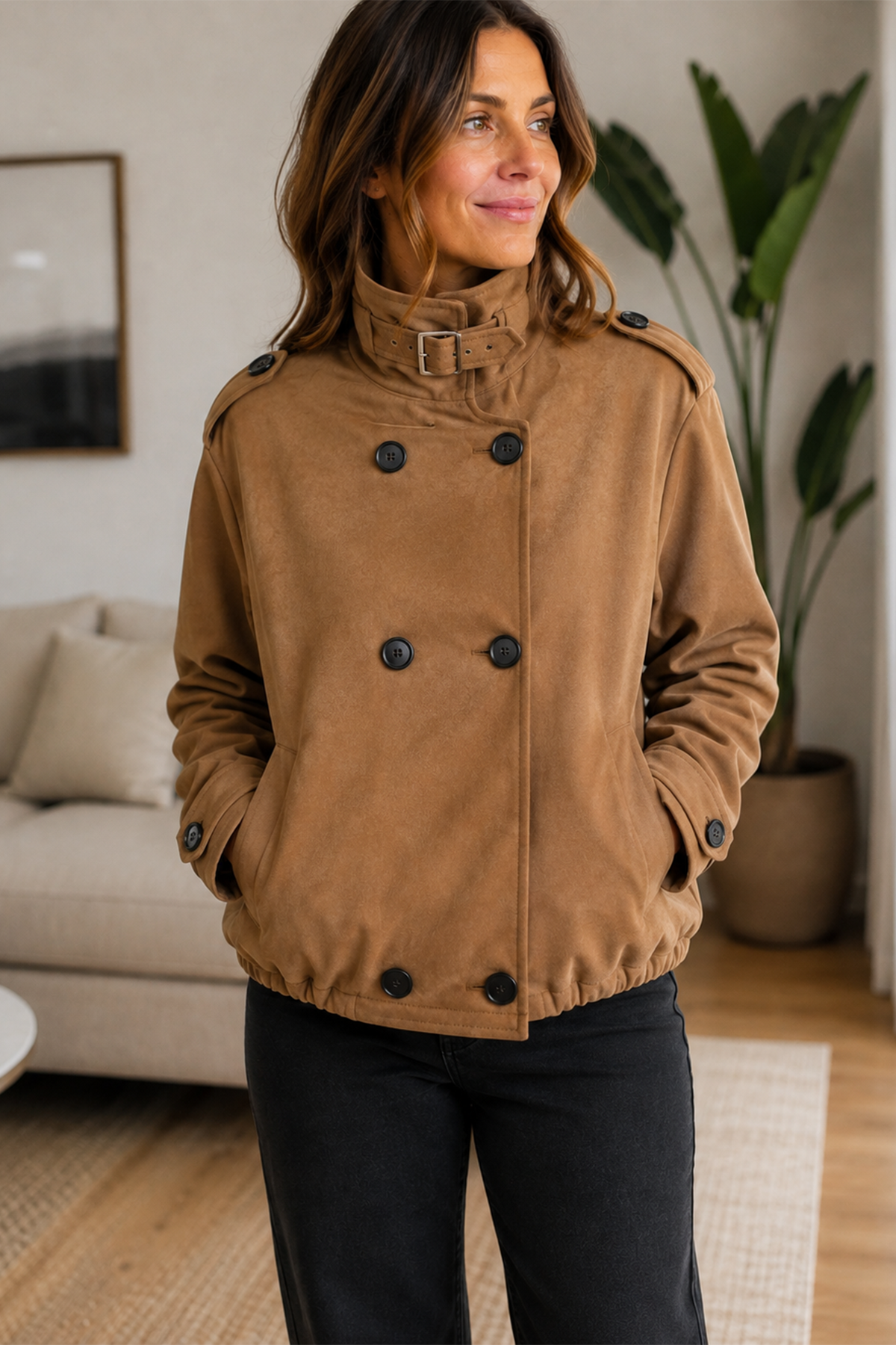 Manteau en suède ORIGINALITÉS - S6680 - Originalités