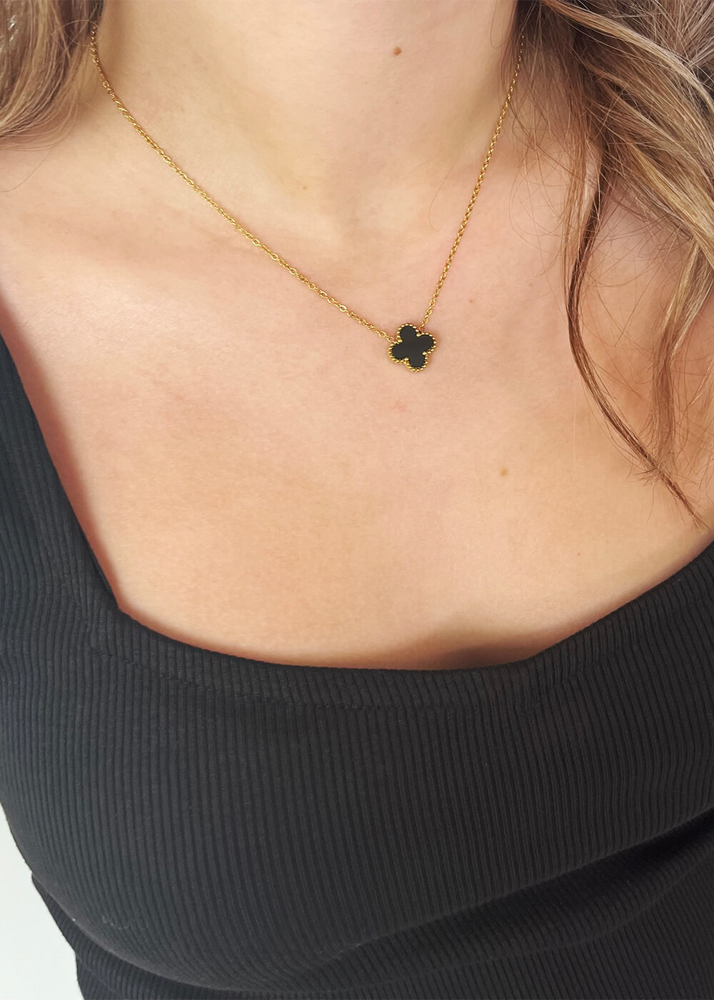 Chaîne pendentif trèfle en acier inoxydable - C21020 - 
