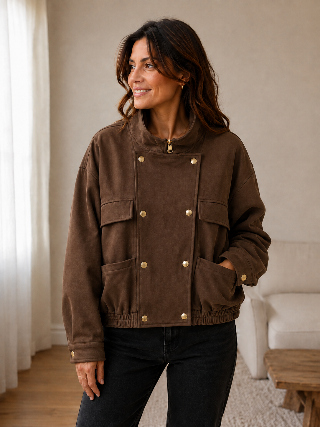Manteau en suède ORIGINALITÉS - S6689 - Originalités