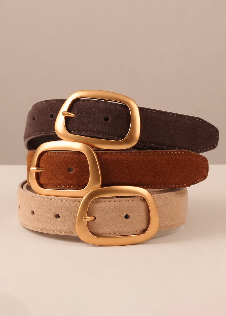 Ceinture en cuir suédé