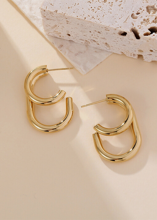 Boucles d'oreilles en acier inoxydable - L01-366 - Boucles d'oreilles