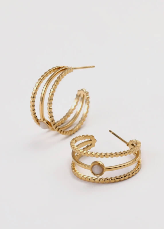 Boucles d'oreilles en acier inoxydable - L01-369 - Boucles d'oreilles