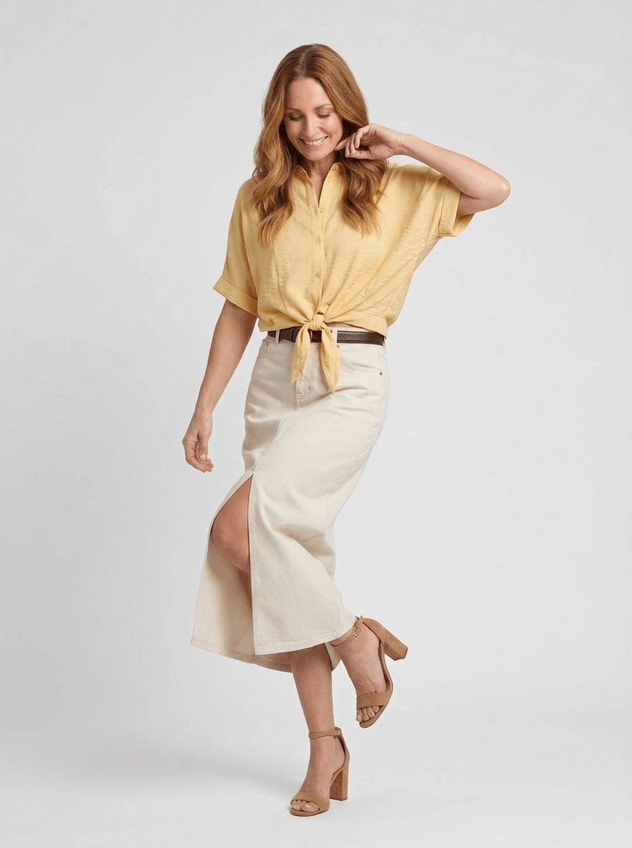 Jupe LOLA DENIM MAXI - HALSTON-RAW - LOLA DENIM