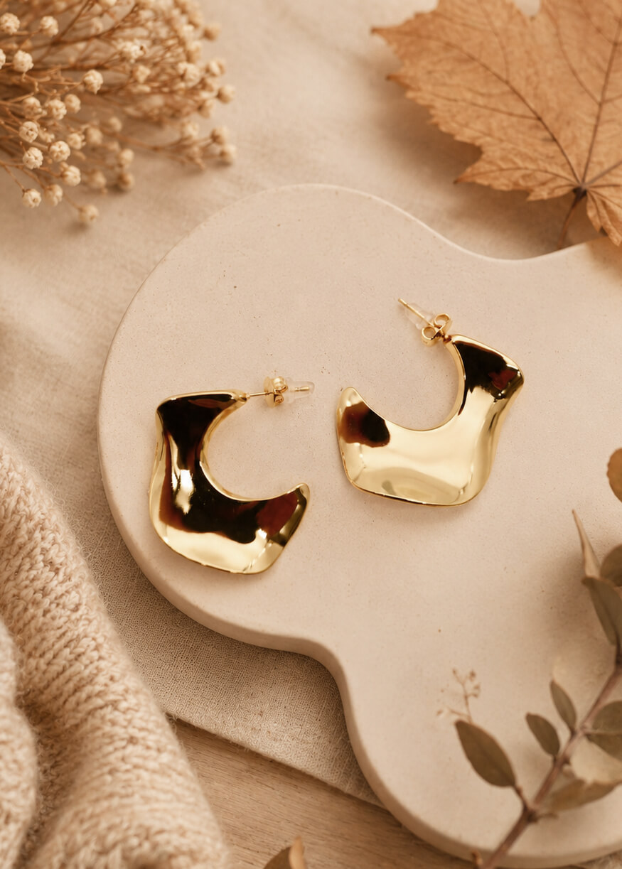 Boucles d'oreilles en acier inoxydable - 8846PG - Boucles d'oreilles