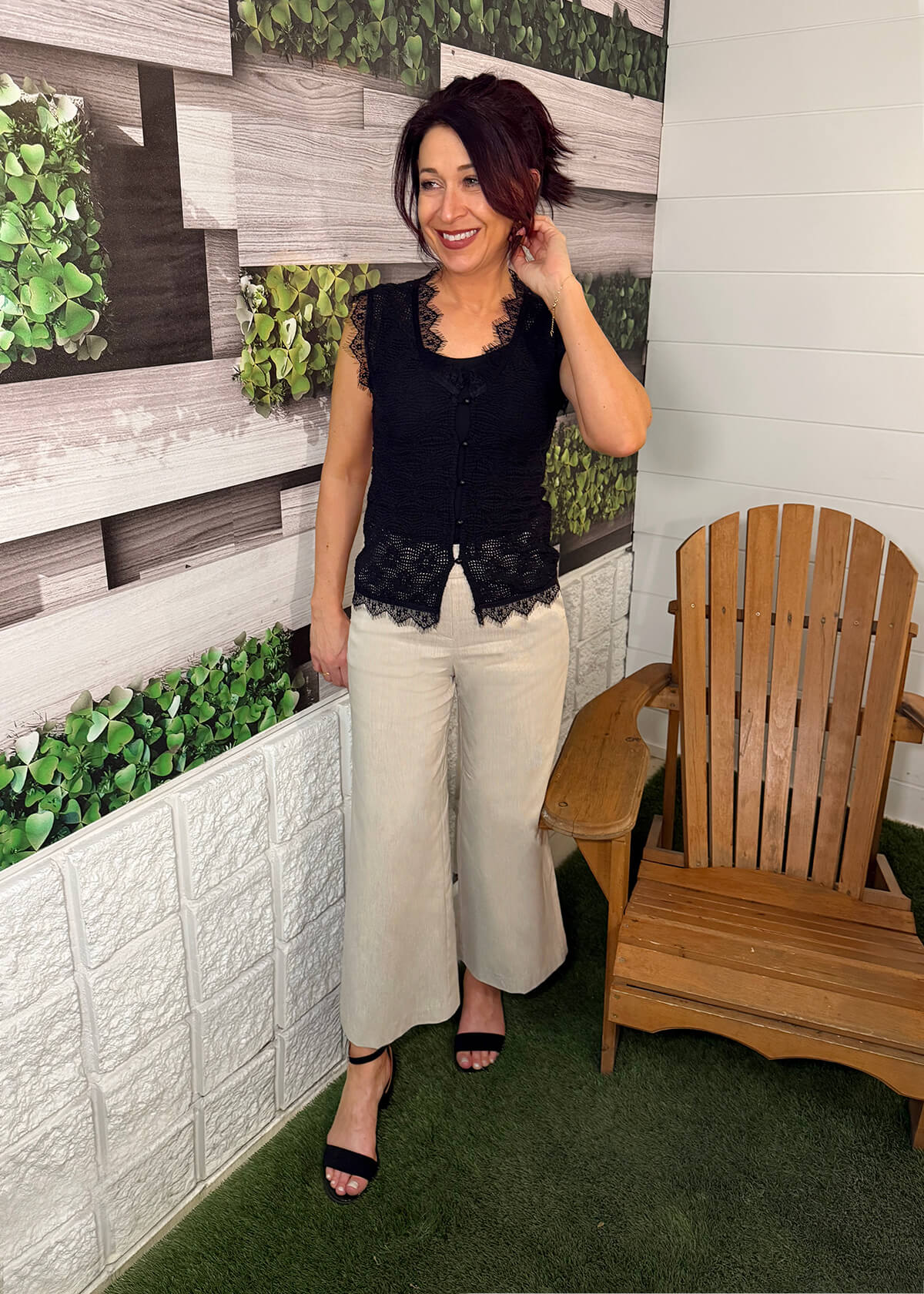 Pantalon gaucho COLLECTION VICKIE - Emeraude d'été - COLLECTION VICKIE