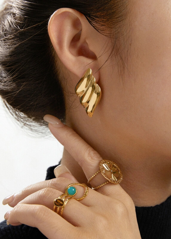 Boucles d'oreilles en acier inoxydable - L07-136 - Boucles d'oreilles