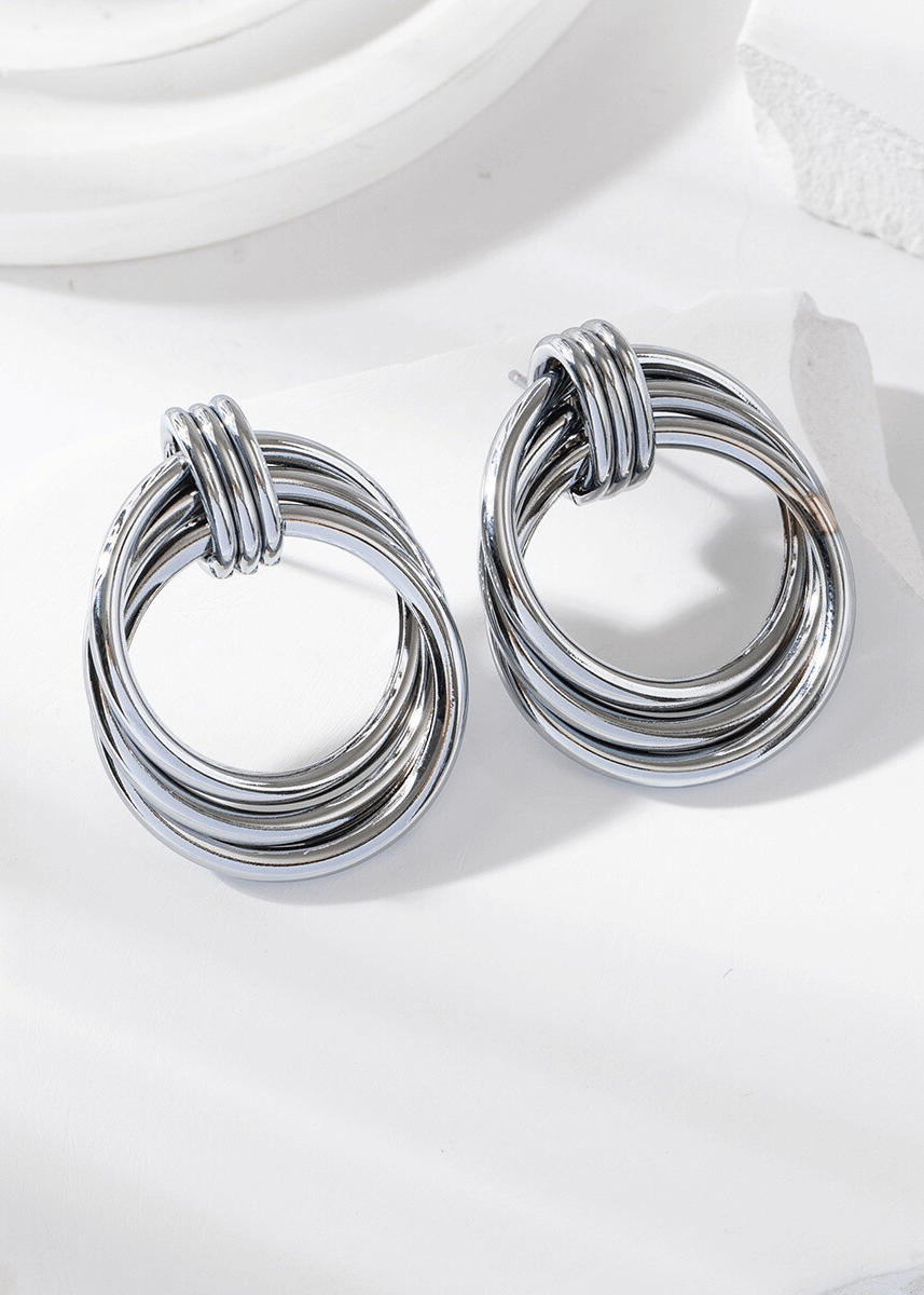 Boucles d'oreilles en acier inoxydable - L02-184 - Boucles d'oreilles